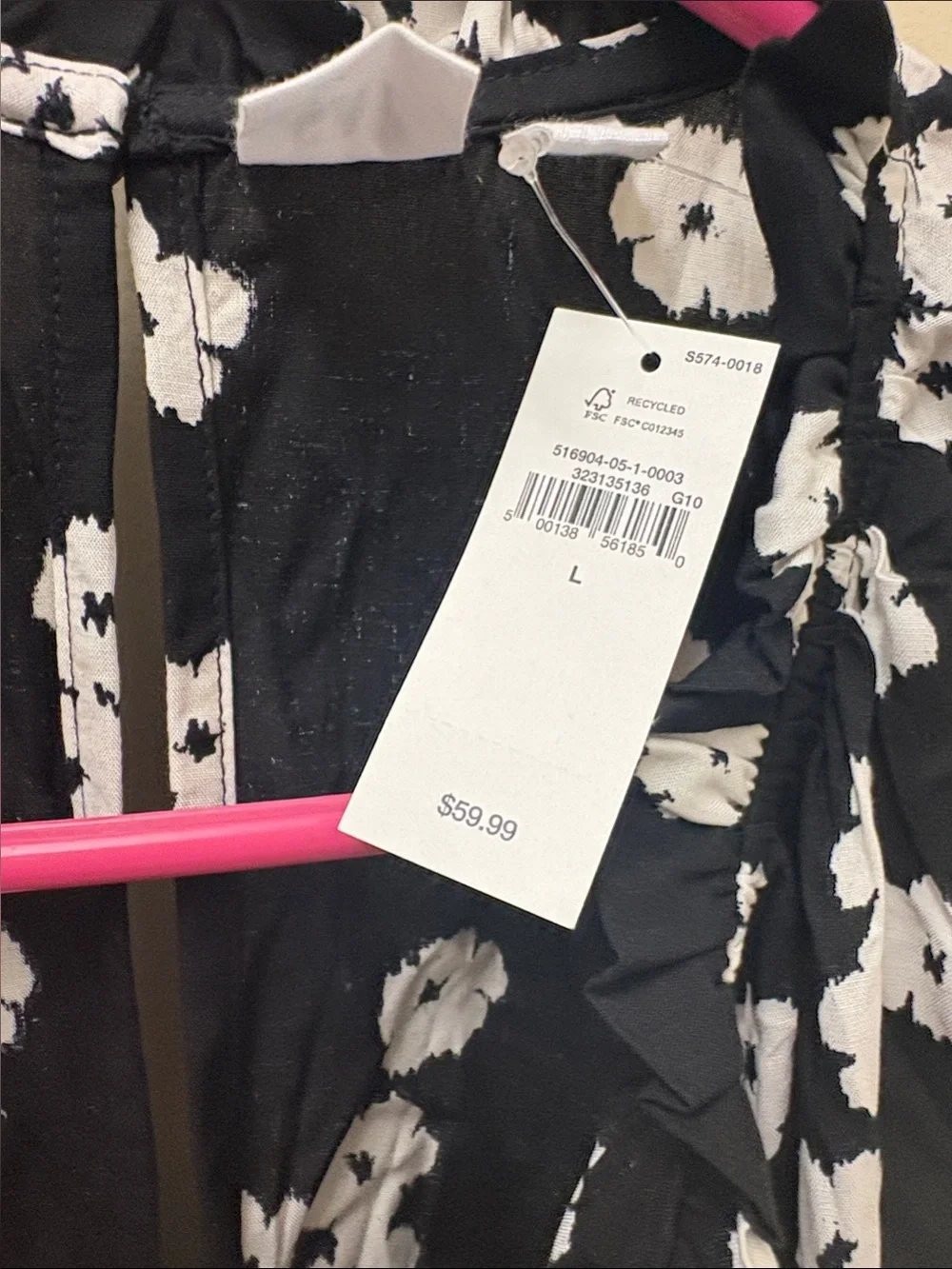 GAP Black Jumpsuit with White Floral Print